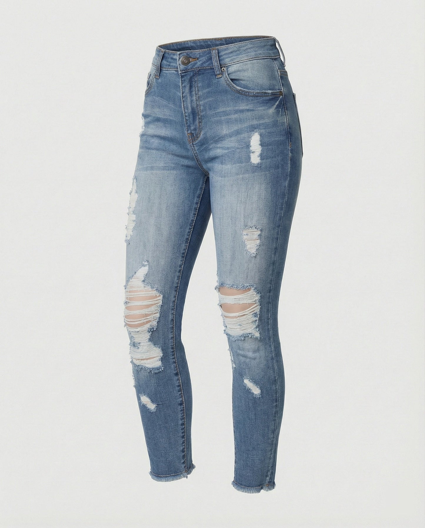 Damen Jeans Hohes Modell Destroyed Style