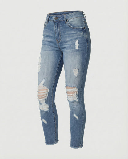 Damen Jeans Hohes Modell Destroyed Style