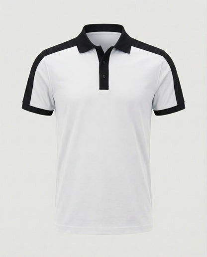 Herren Poloshirt Kontrastkragen Modern Slimfit