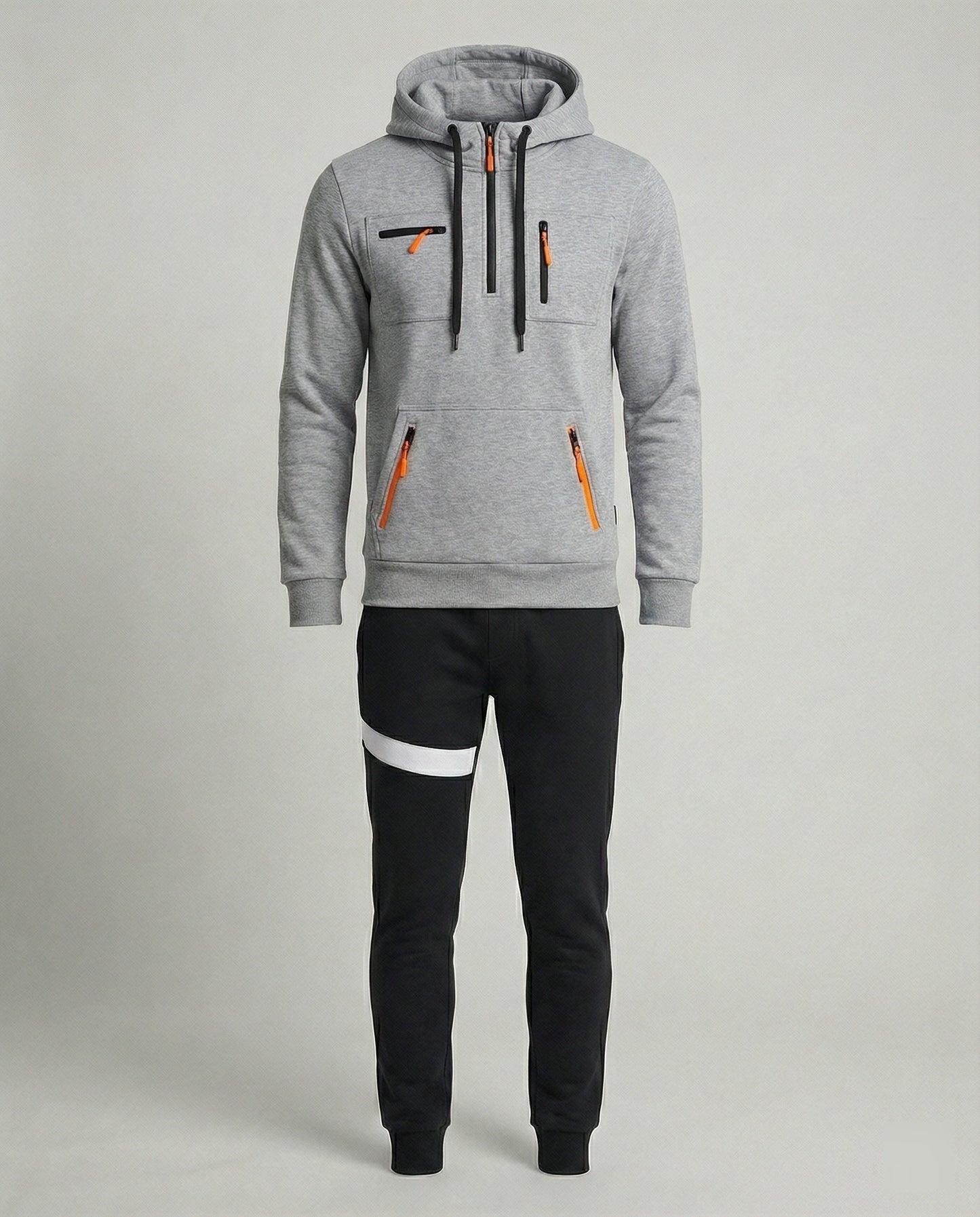 Herren Sportset Hoodie Jogginghose Grau Komfort