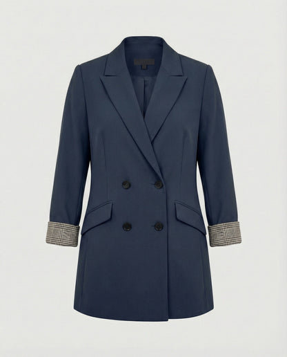 Damen Blazer Doppelreihig Kontrast Ärmel Modern Berlin