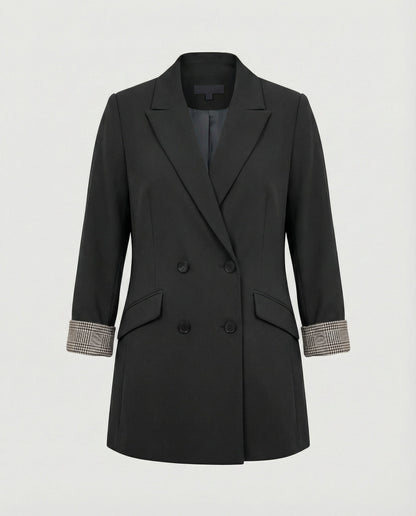 Damen Blazer Doppelreihig Kontrast Ärmel Modern Berlin