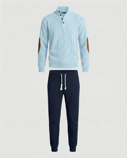Herren Strickanzug Stehkragen Langarm Modern