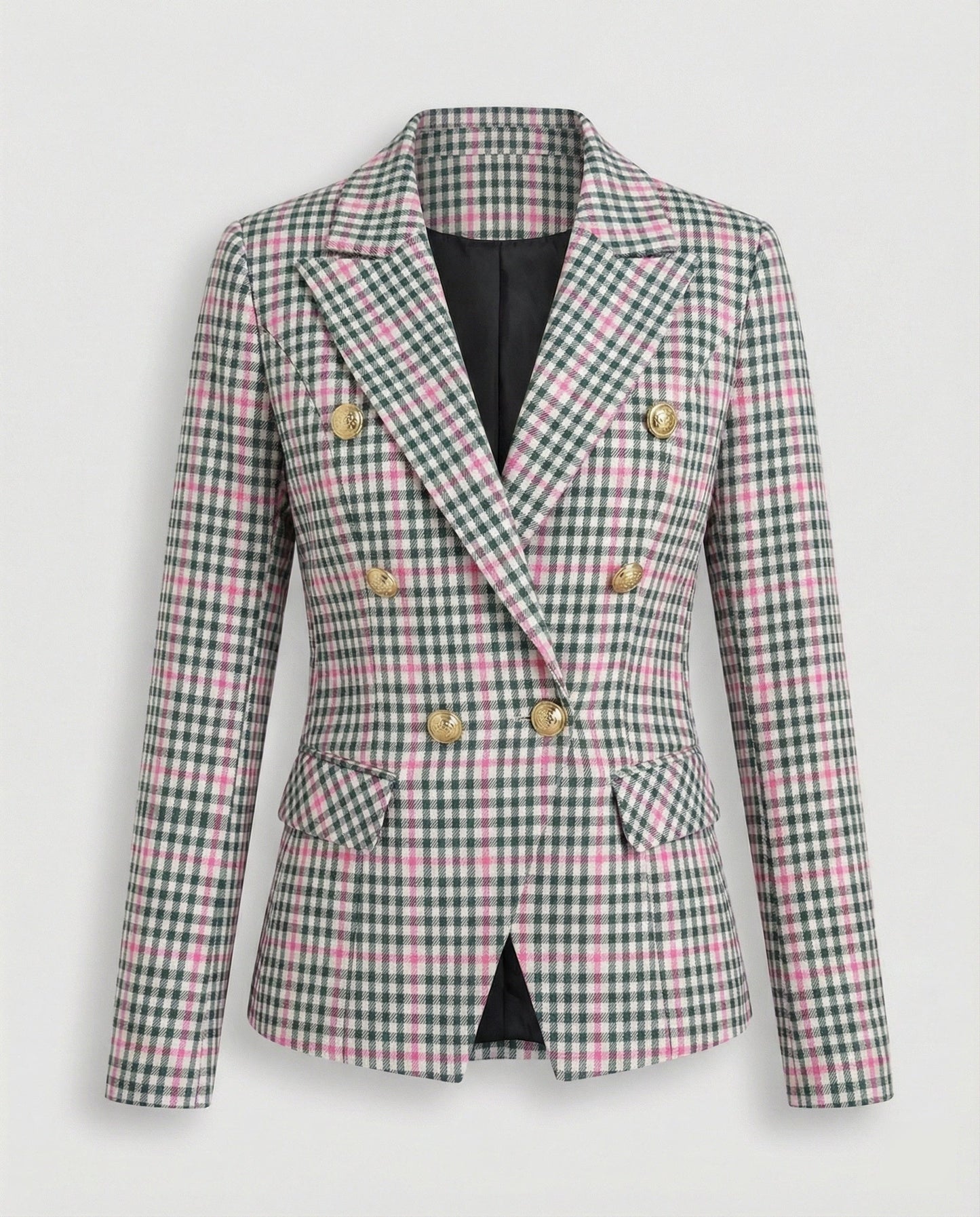 Damen Blazer Karierter Moderner Business Stil