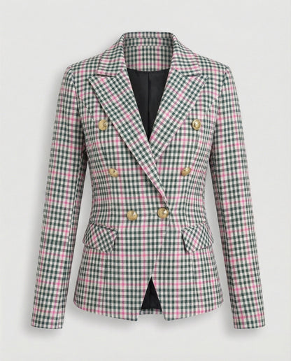 Damen Blazer Karierter Moderner Business Stil