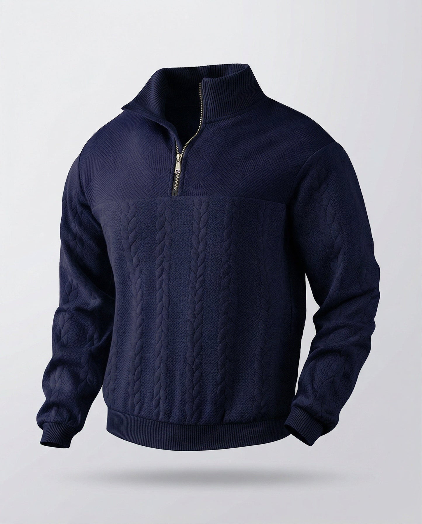 Herren Strickpullover Modern Hochkragen Reißverschluss
