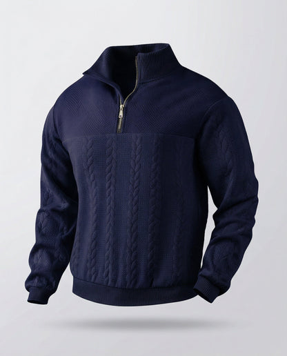 Herren Strickpullover Modern Hochkragen Reißverschluss