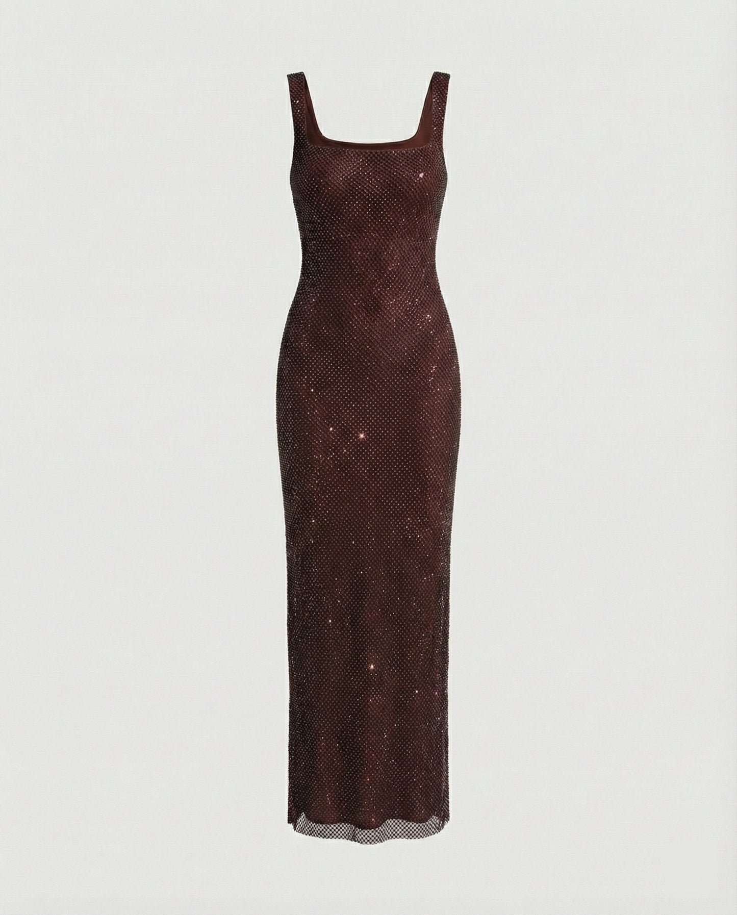 Funkelndes Abendkleid Damen Netzstoff Lang