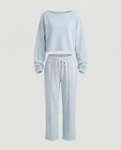 Damen Sweatshirt Set Bequem Weite Hose Casual