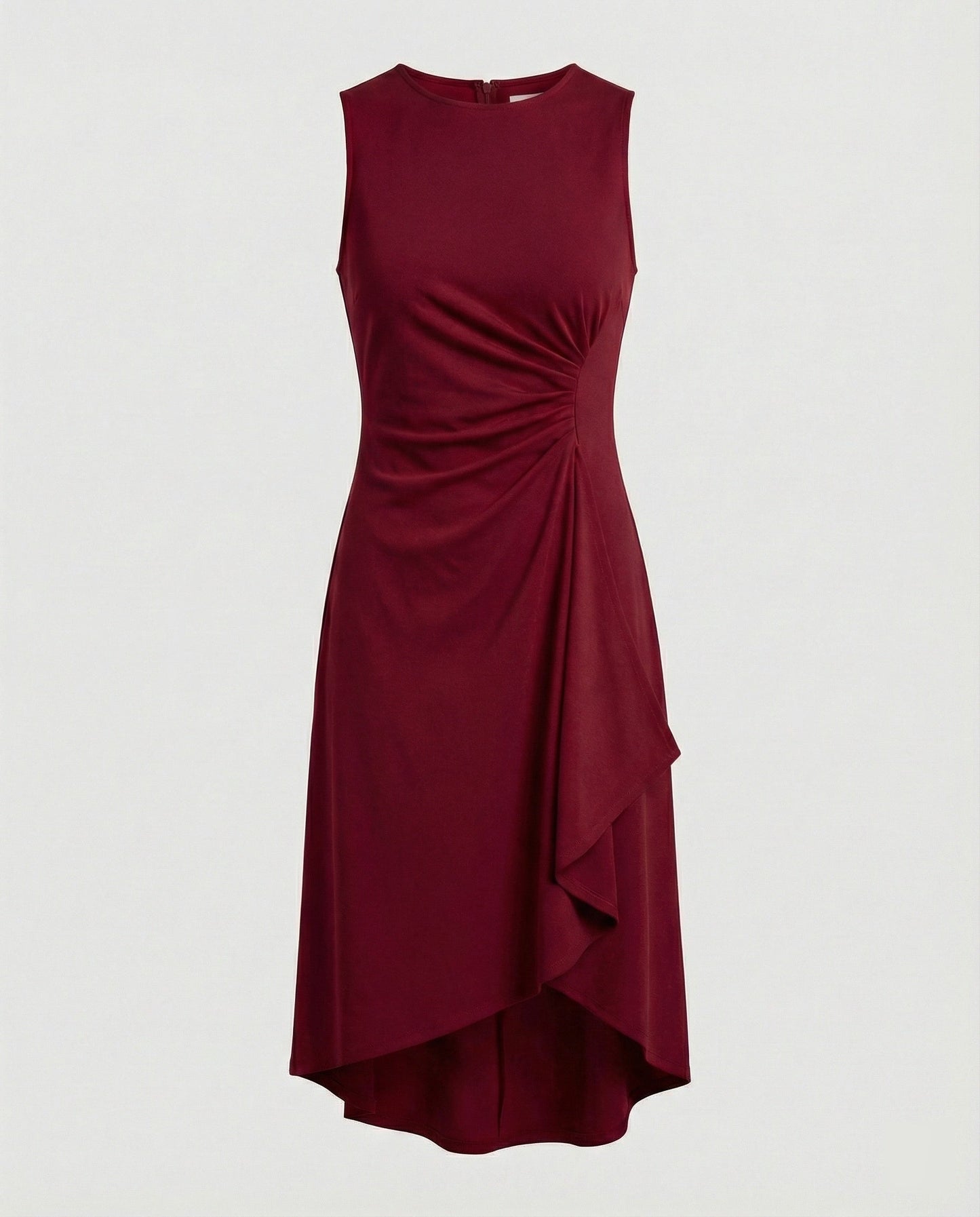 Damen Wickelkleid Ärmellos Asymmetrisch Elegant