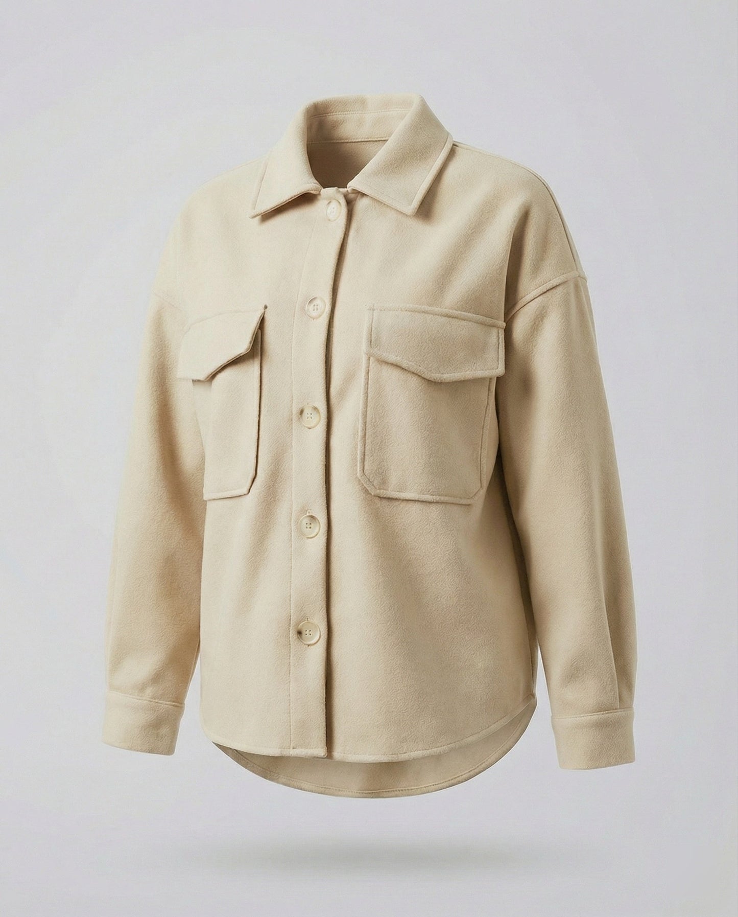 Damen Bluse Oversized Knopf Detail Großzügig