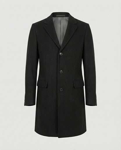 Herren Wintermantel Lang Revers Elegant