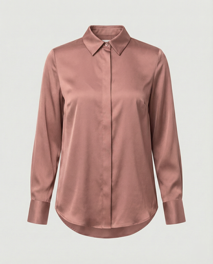 Elegante Damenbluse Satin Klassiker Zeitlos Modern