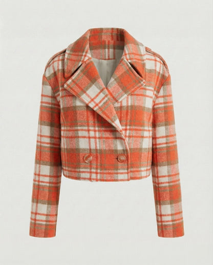 Kurzjacke Damen Karo Vintage Style