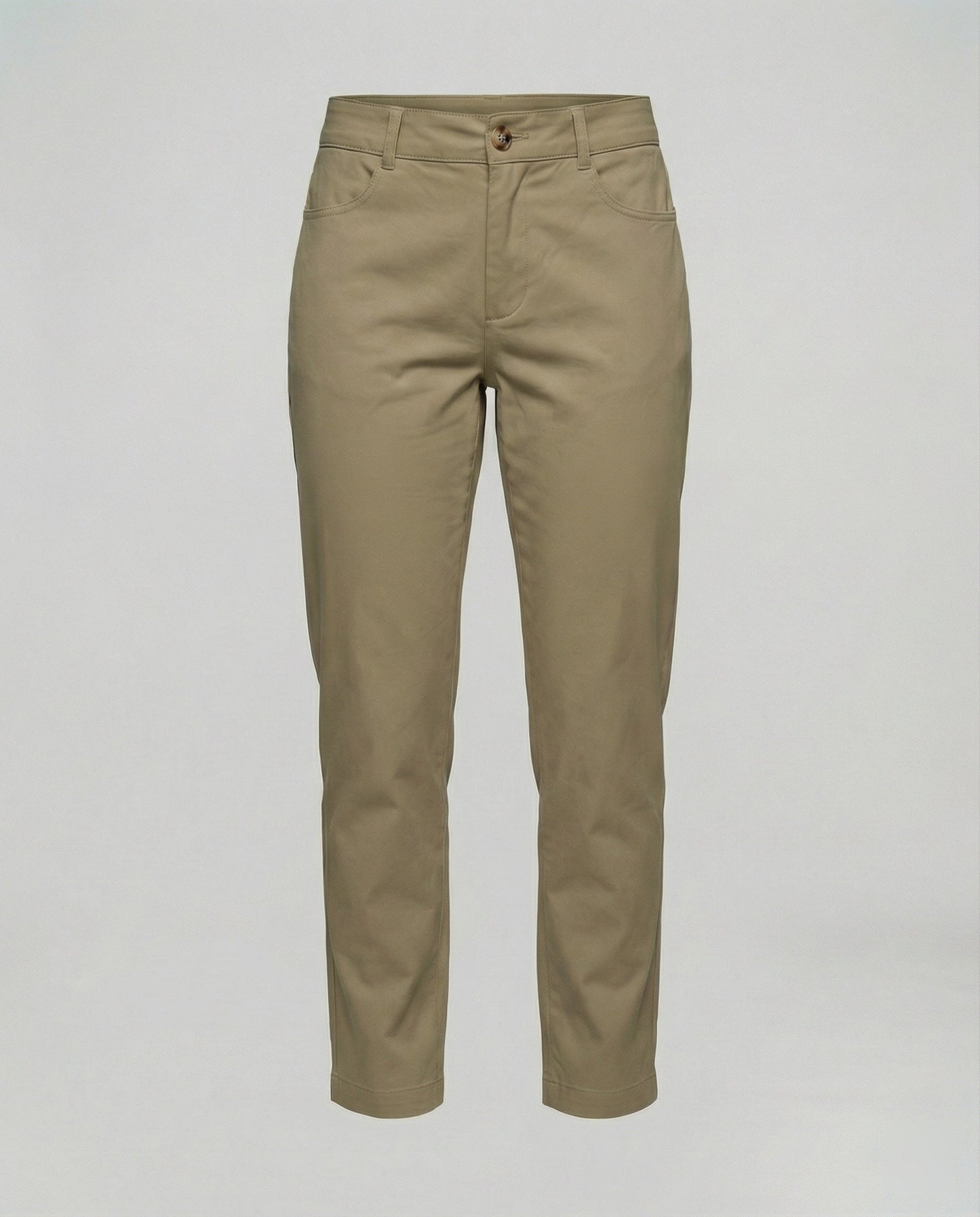 Damen Chino Hose Elastisch Mit Seitentaschen