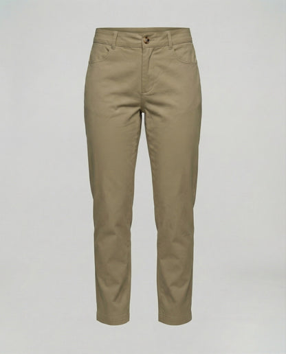 Damen Chino Hose Elastisch Mit Seitentaschen