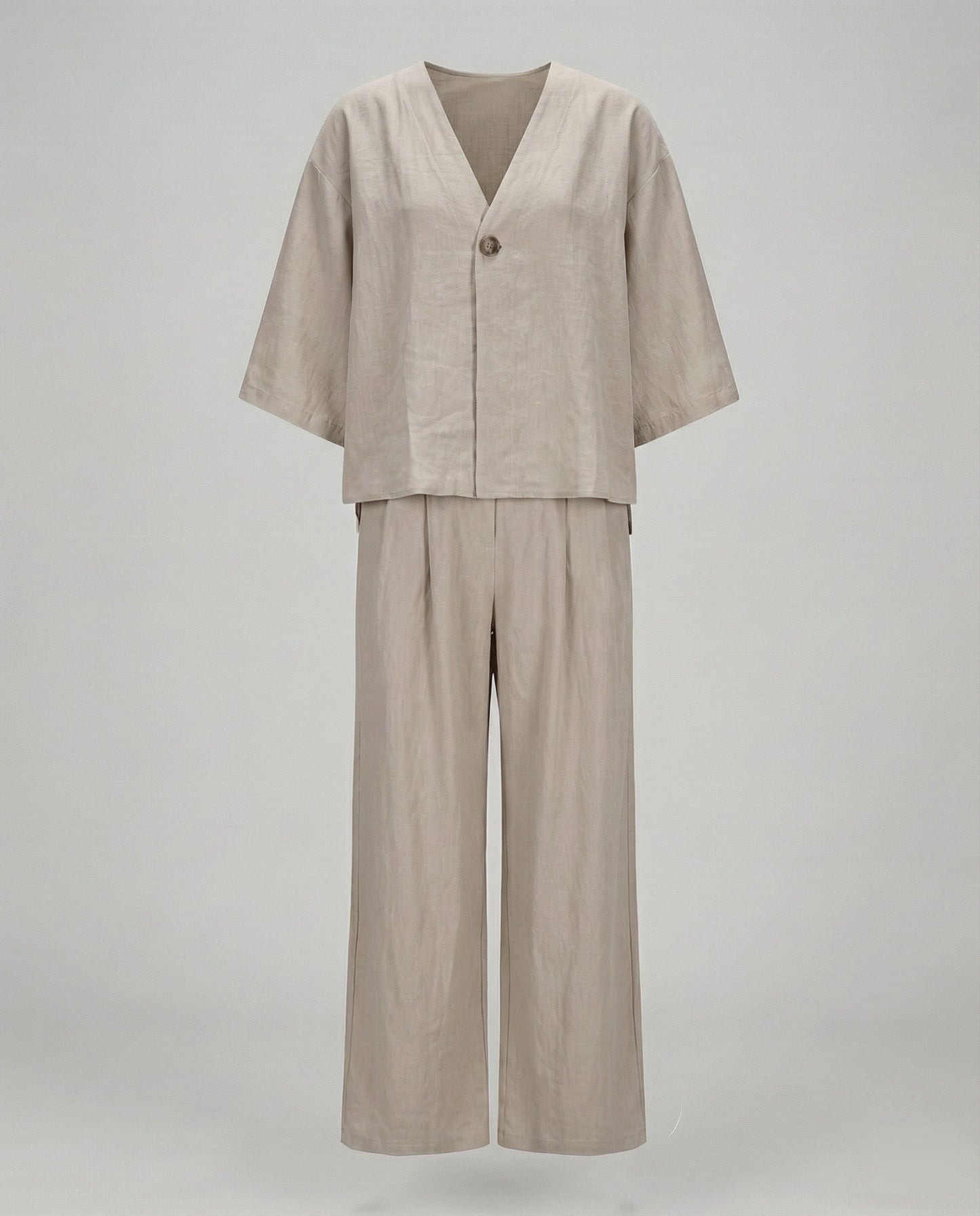 Damen Zweiteiler Oversized Bluse Set Modern