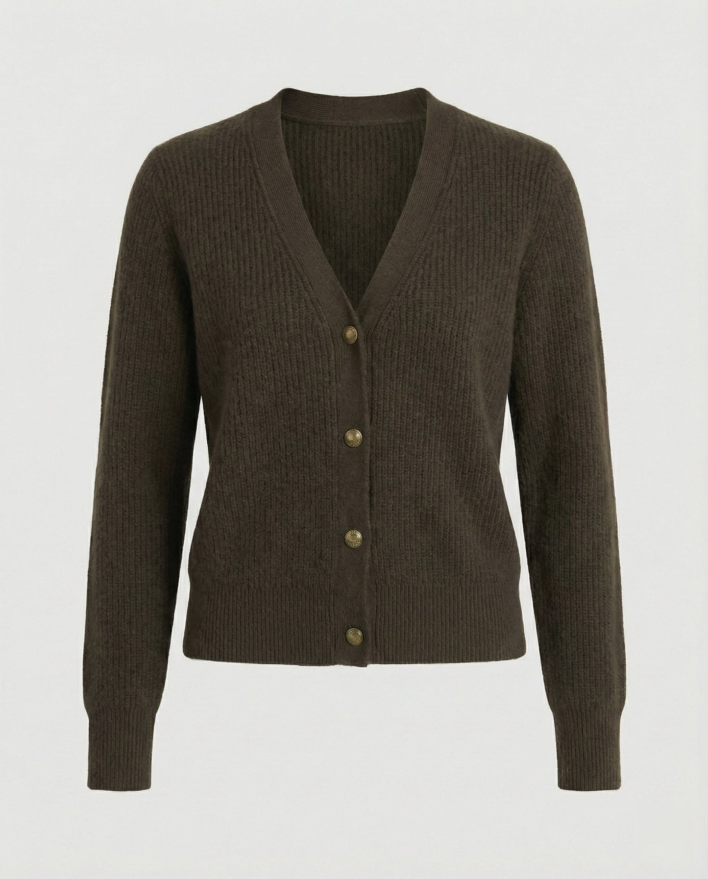 Damen Cardigan V-Ausschnitt Knöpfe Modern