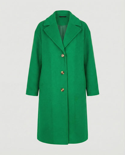 Damen Wollmantel Oversized Elegant mit Knöpfen Winter