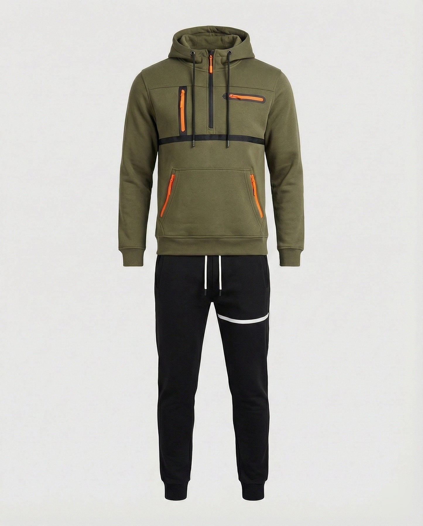 Herren Sportset Hoodie Jogginghose Grau Komfort