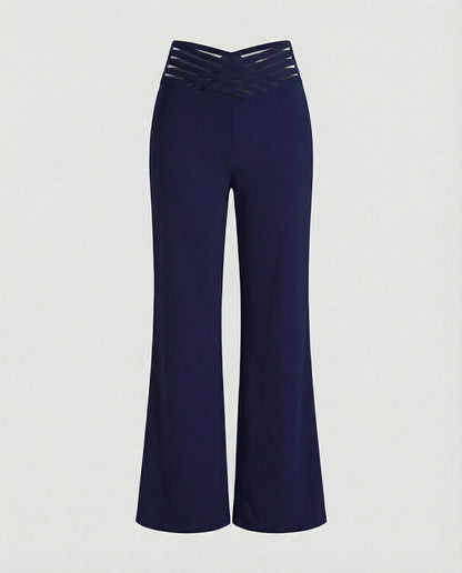 Damen Palazzo-Hose Weit Bequem Mit Cut-Outs Trendy