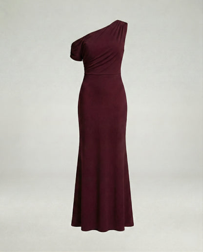 Elegantes Abendkleid Figurbetont Asymmetrisch Lang
