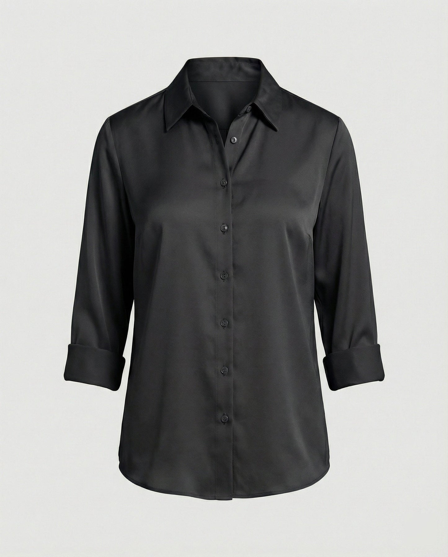 Damenbluse Elegante Baumwollbluse Stehkragen Weiß