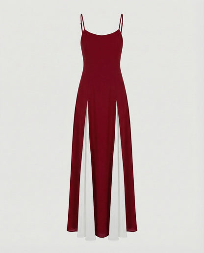 Damen Maxikleid Elegant Lang mit Schlitz