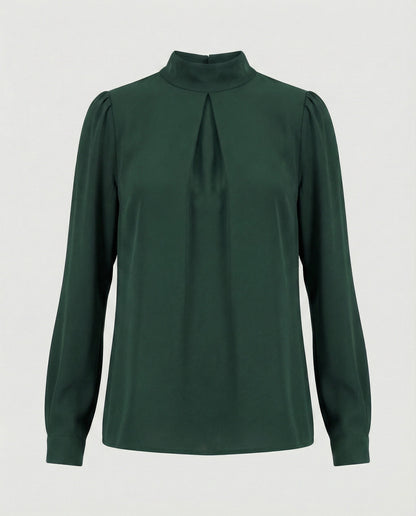 Damen Bluse Elegante Stehkragen Spitze Bluse
