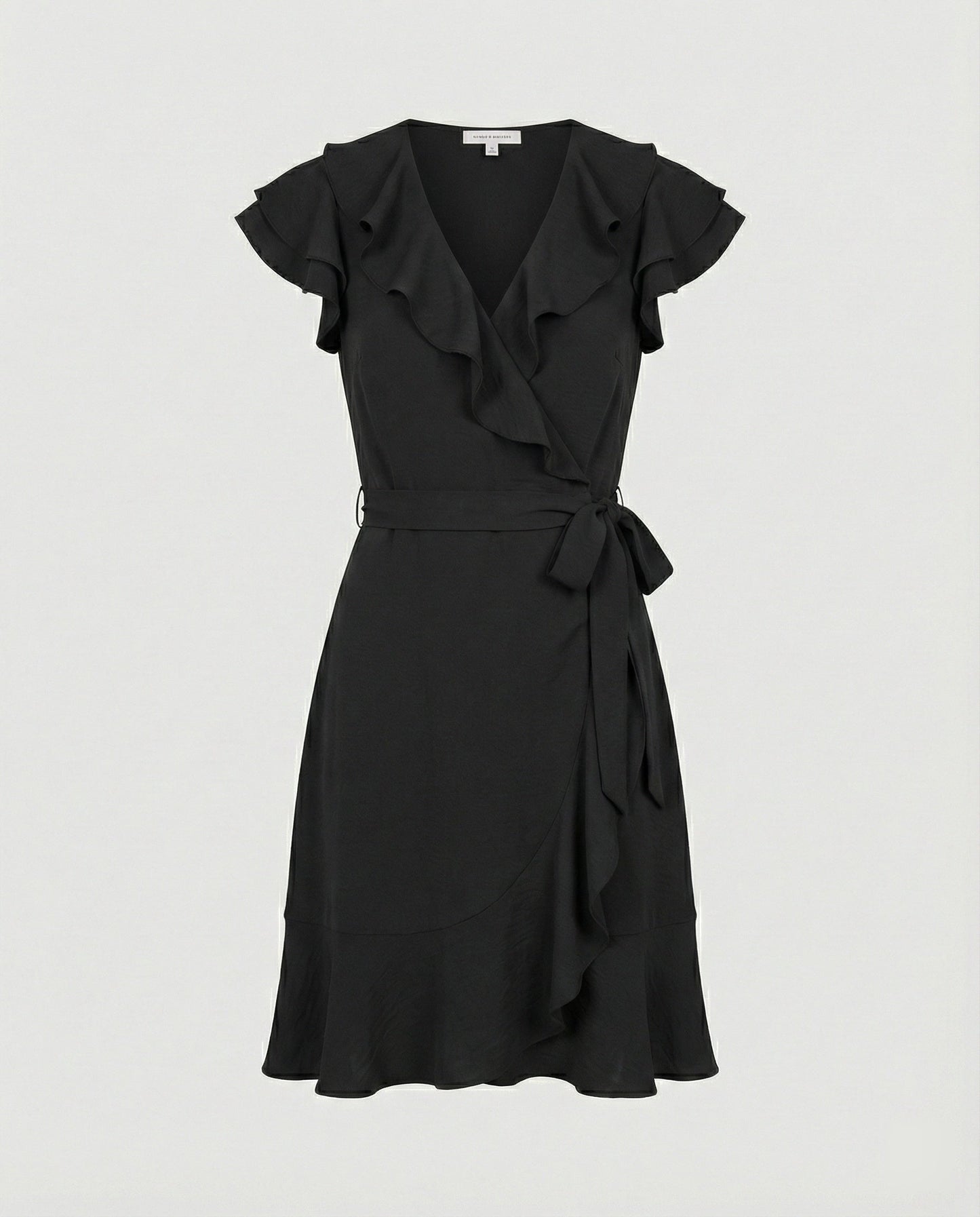 Damen Wickelkleid Rüschen Taillengürtel Modern - BerlinGlamour