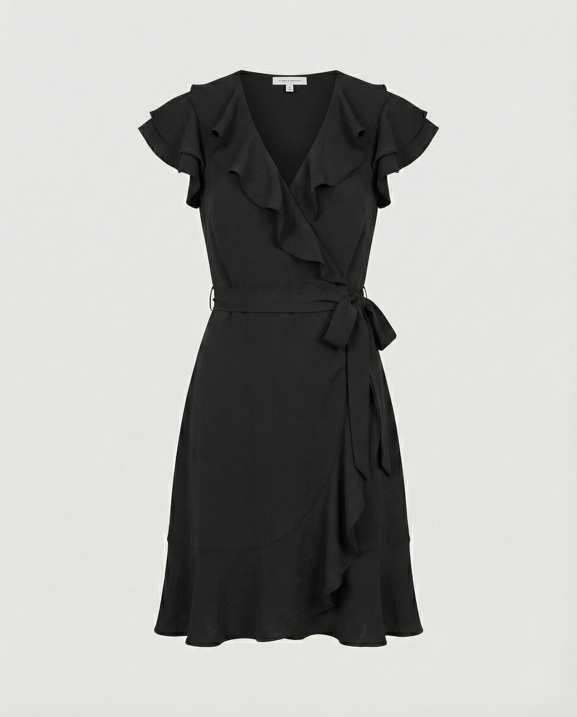 Damen Wickelkleid Rüschen Taillengürtel Modern - BerlinGlamour