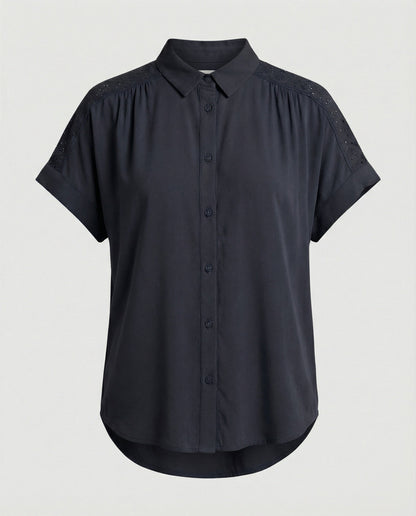 Damen Blusentop Kurzarm Häkel Top Sommer
