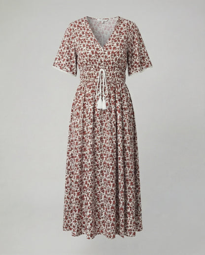 Damen Maxikleid Sommer Floral Blumig Lang