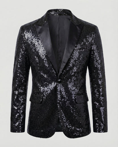 Glamour Blazer Pailletten Damen Jacke