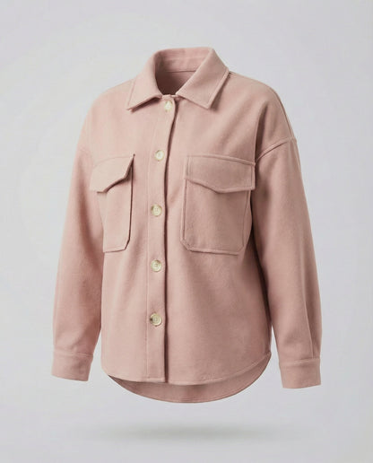 Damen Bluse Oversized Knopf Detail Großzügig