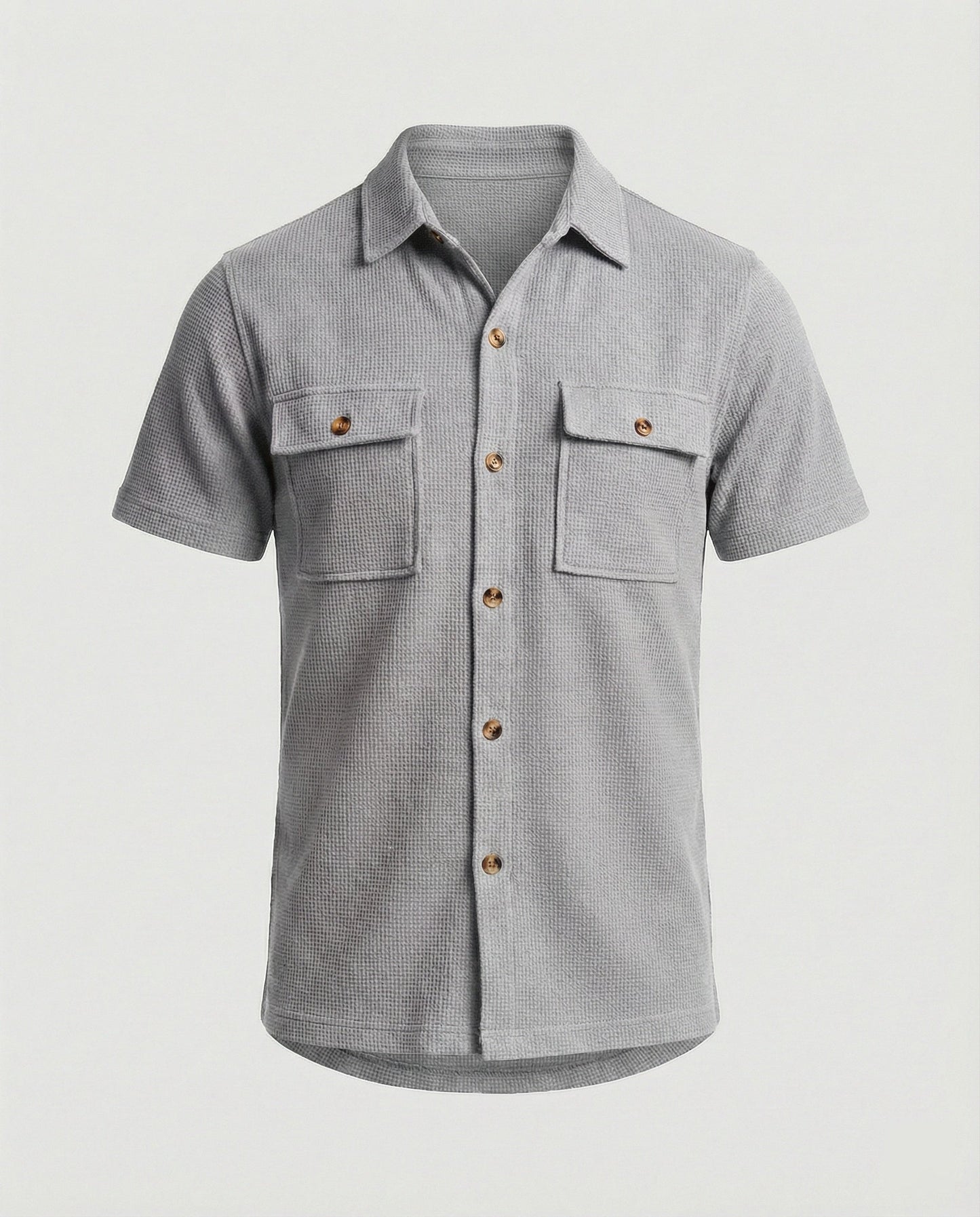 Herren Hemd Kurzarm Strukturstoff Modern