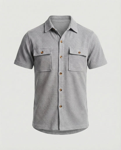 Herren Hemd Kurzarm Strukturstoff Modern