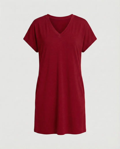 Sommerkleid Damen V-Ausschnitt Leicht