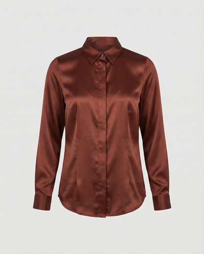 Elegante Damen Bluse Satin Klassisch