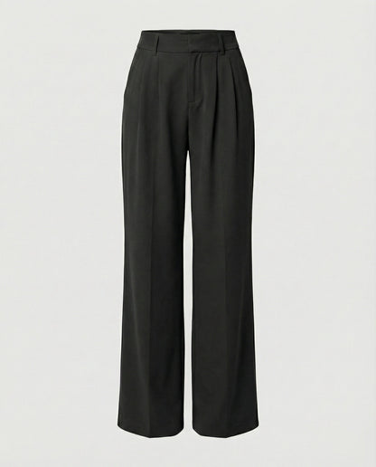 Elegante Damen Bundfaltenhose Slim Fit