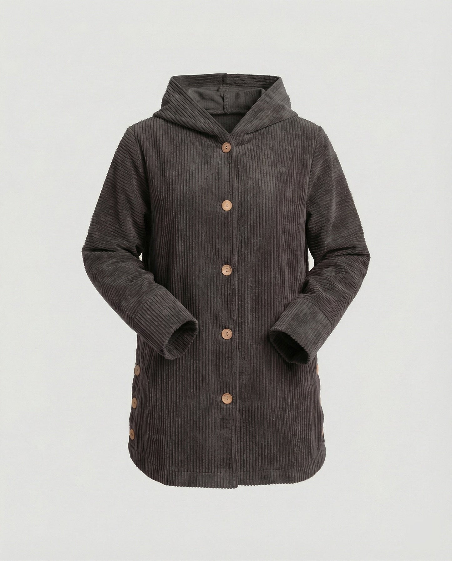 Damen Cordjacke Kapuzenjacke Warm