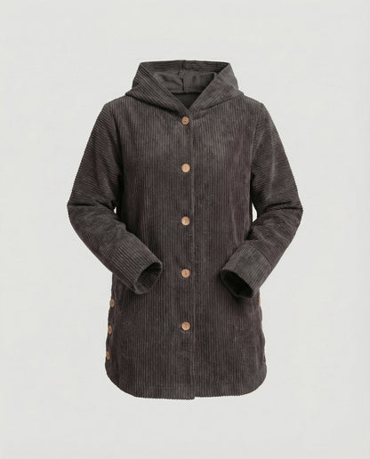 Damen Cordjacke Kapuzenjacke Warm