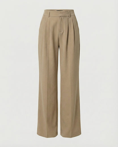 Elegante Damen Bundfaltenhose Slim Fit