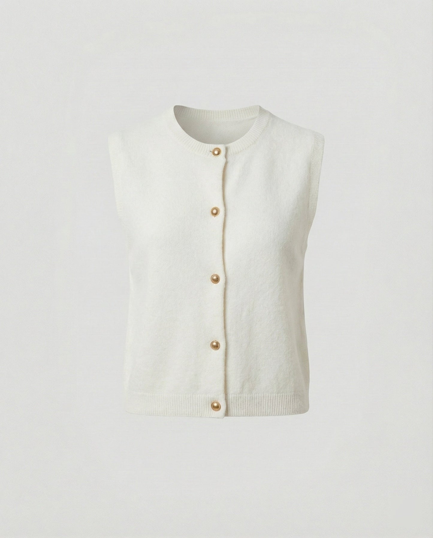 Damen Strickweste Elegante Knopfverschluss Modern