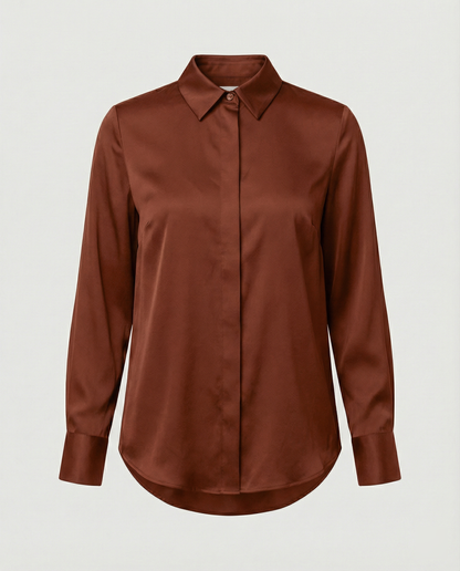 Elegante Damenbluse Satin Klassiker Zeitlos Modern