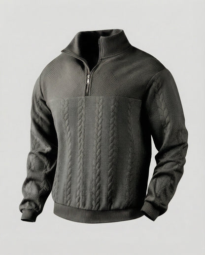 Herren Strickpullover Modern Hochkragen Reißverschluss