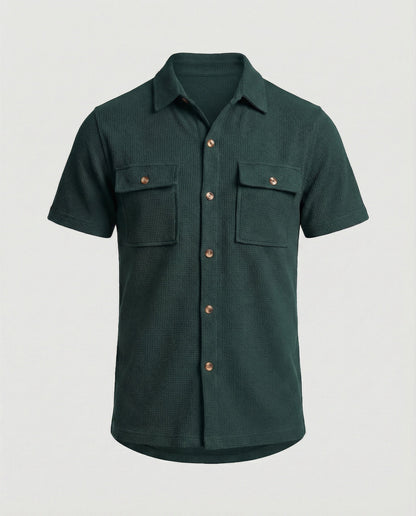 Herren Hemd Kurzarm Strukturstoff Modern