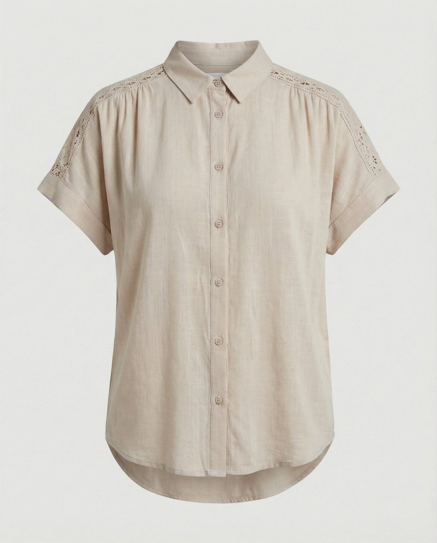 Damen Blusentop Kurzarm Häkel Top Sommer