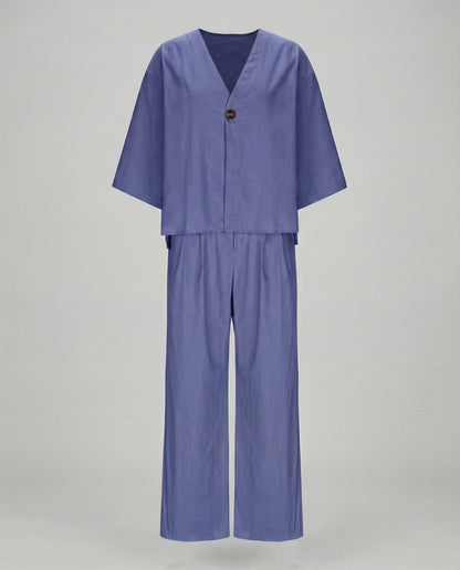 Damen Zweiteiler Oversized Bluse Set Modern