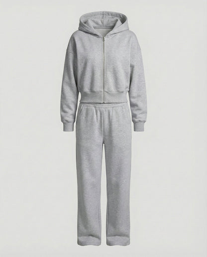 Damen Sweatanzug Reißverschluss Jogginganzug Bequem